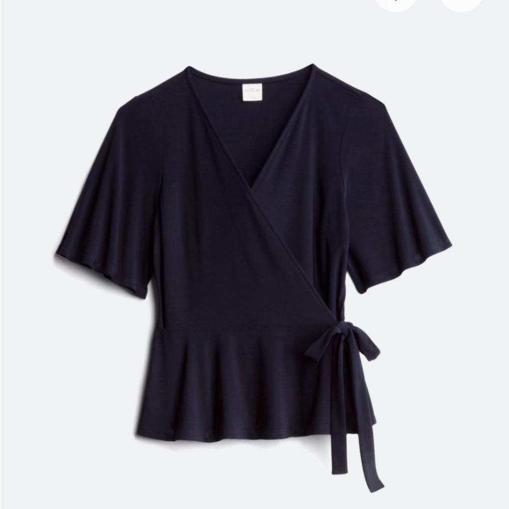 Kaileigh navy blue blouse - medium